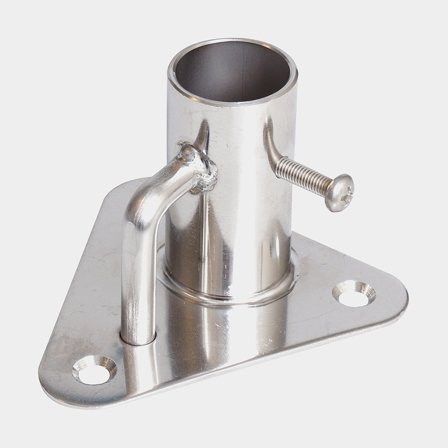 Ræling fod, Ø25.4 mm, rustfrit stål, lige