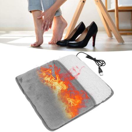 Elektriska Uppvärmda Fotvärmare För Män Dam Fluffy Winter Usb
