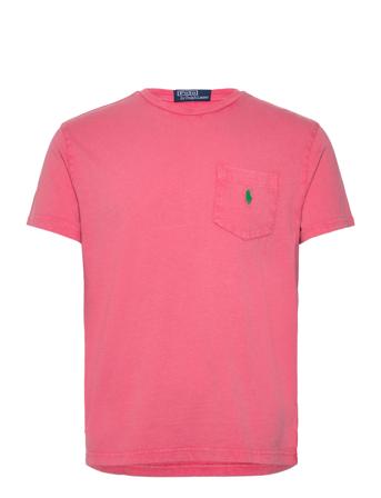 Classic Fit Cotton-Linen Pocket T-Shirt Tops T-Kortærmet Skjorte Pink Polo Ralph Lauren