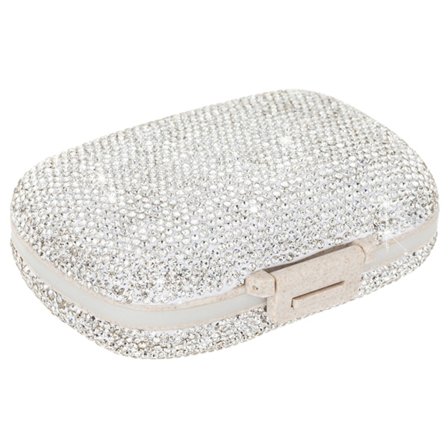 Rese Piller Organizer, 8 Fack Bärbart Pillerfodral, Strass Pillerask Bärbar Medicin Vitaminbehållare