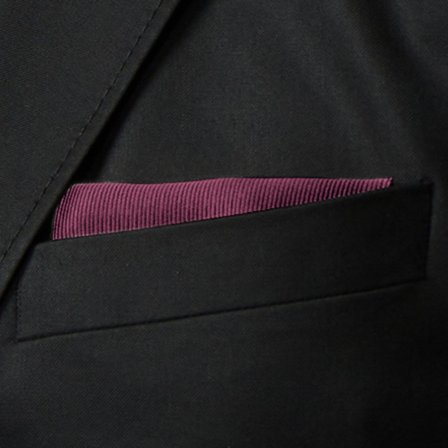 Pochette de costume pourpre en gros-grain pour hommes - Pochettes de costume de couleur unie