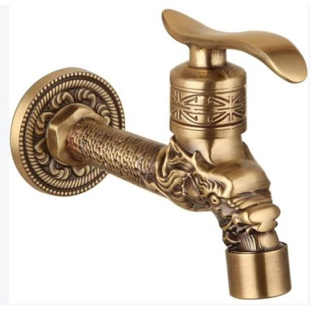 Väggmonterad kran Rustik mässingskran Dekorativ drakdesign