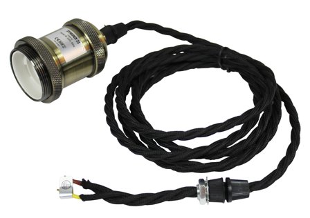 SYNERGY E27 BIG-LED Fassung 1 Kupfer mit Textilkabel