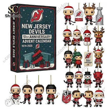 New Jersey Devils 51-årsjubileum Blind Box - Julgransdekoration, Akrylhänge Samlarprydnad