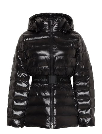 Belted Lightweight Puffer Black Calvin Klein