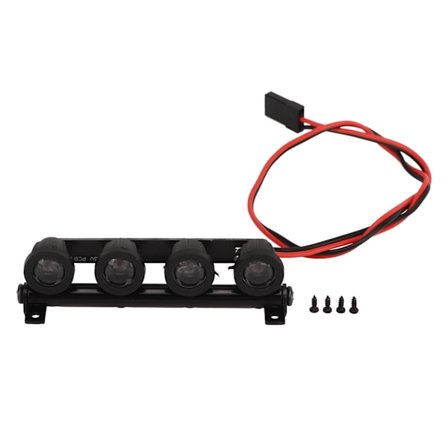 RC-bilens tak-LED-ljus, stark strålkastare, justerbar bas för Axial SCX24 FCX24 1/18 1/24 runt ljus