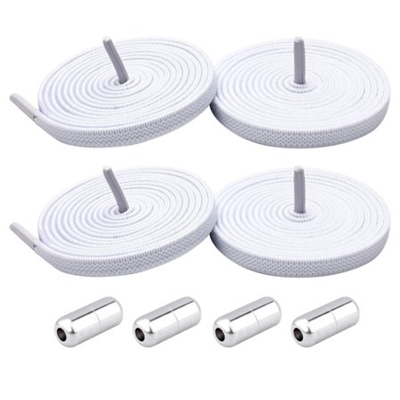 2 par doven snørebånd uden elastik med unikt roterende design - elastiske snørebånd til sneakers