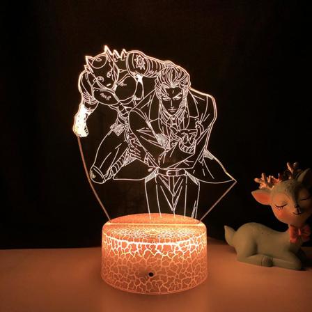 Ny 3d illusionslampa Anime Jojos bisarra äventyr Nattlampa med fjärrkontroll för dekoration i sovrummet Pojkar Flickor Födelsedag Jul -- Patter
