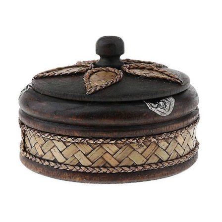 Kreativt träaskfat med lock, thailändsk stil, företagsgåva, hantverk, liten