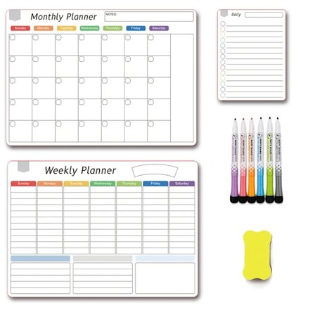 Magneettinen perhekalenteri - päivittäinen, viikoittainen ja kuukausittainen suunnittelu