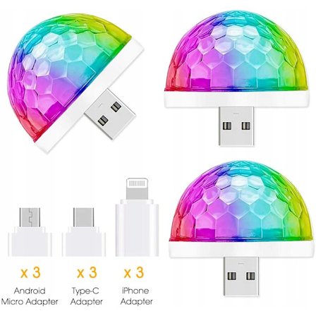 USB Disco Lampa DJ Ball Light USB Party Strobe Light LED Mood