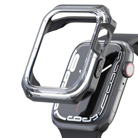 Apple Watch (41 mm) gennemsigtigt TPU-cover i to farver - Transparent / Sort Black