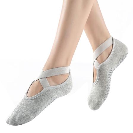 Halkfria yogastrumpor för kvinnor 4 par light grey