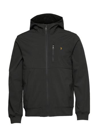 Rudd Softshell Hooded Jacket Black Farah