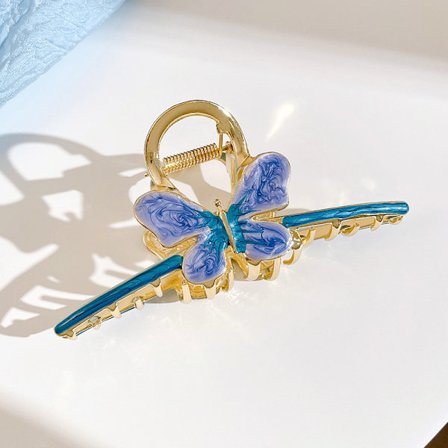 1 fjärilskoppling stort hårgrepp i metall (blått)