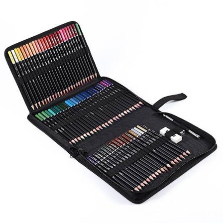 Watercolor Pencils - 75 Colored Pencil Set, 72 Oil Based Colors, Perfect for Beginners and Children