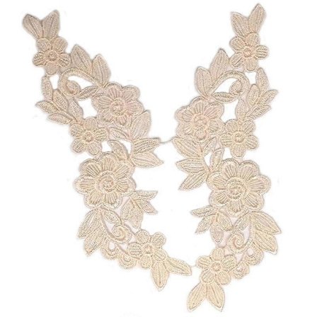 1 par kjoledekoration udhulet sy motiv DIY patches blomst broderet blondeapplikation trim