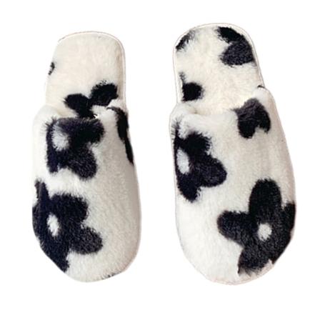 Kvinnor Flat Fuzzy Tofflor Slip On House Skor