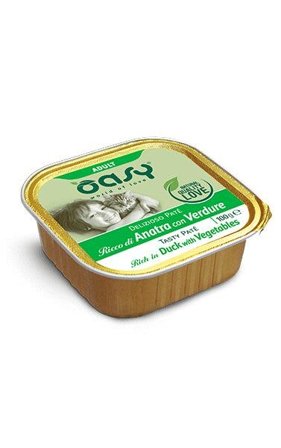 Oasy Delizioso Paté Per Gatti Adult Ricco Di Anatra Con Verdure