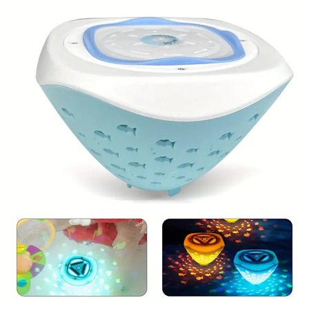 Simljus för pool, flytande poolbelysning med fiskmönster, LED-färgbyte med 5 lägen, belysning för disco, pool, damm, fontän, trädgård