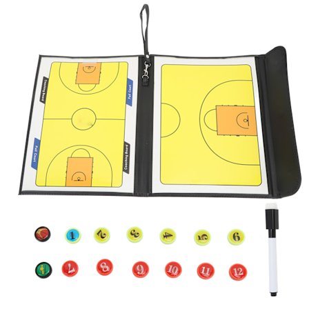 Hopfällbar Magnetisk Basketboll Coaching Board med Penna och Schackpjäser Strategimarkör Undervisningsverktyg