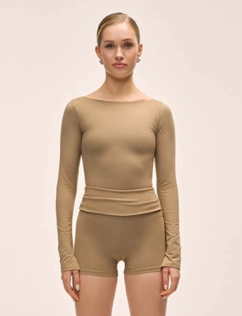 Casall Sublime Boatneck Long Sleeve - Brown - L