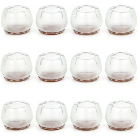 12PCS Stoltrekk Bord Sklisikre Silikon Stolføtter Pads Protec