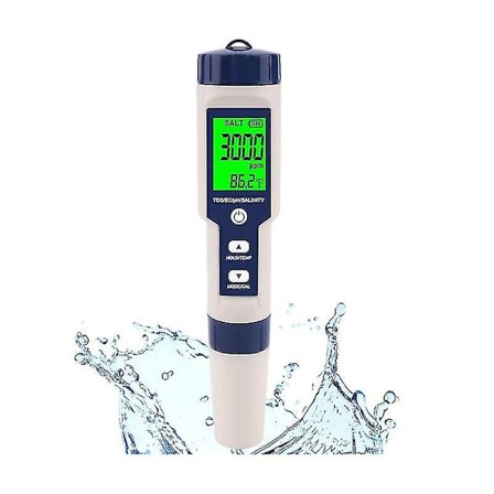 Pool Salt Tester, Digital Salinity Meter, Hög noggrannhet 5 i 1 Salinity Tester kompatibel med Salt Water,IP67
