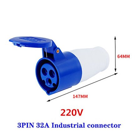 Teollinen pistoke- ja pistorasialiitin 16A 16A