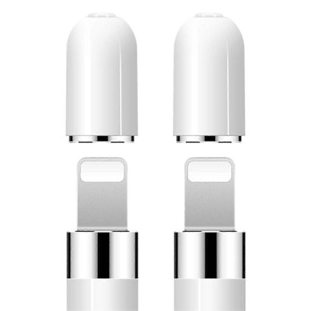 2 Stk. Hvide iPencil Magnetiske Erstatningshætter Beskytter Opladningsport