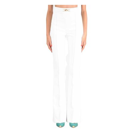 Elisabetta Franchi, Wide Trousers Biały, Kobieta, Rozmiar: M