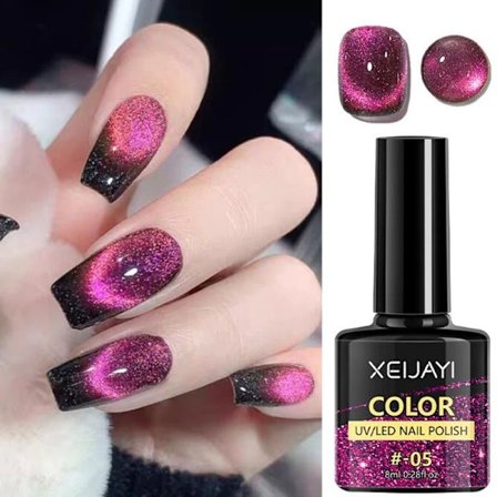 XEIJAYI Rosa Kattöga Gel Nagellack Keramisk Magnetisk Gel UV Semi-permanent Emaljer Lack Nagelmaterial För Professionella Gel