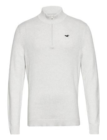 Hco. Guys Sweaters Knitwear Half Zip Pullover Hvid Hollister