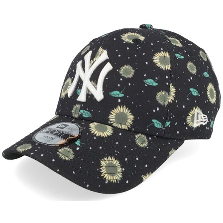 New Era - Black adjustable Czapka Z Daszkiem - Kids Floral 9FORTY Black/White Adjustable @ Hatstore