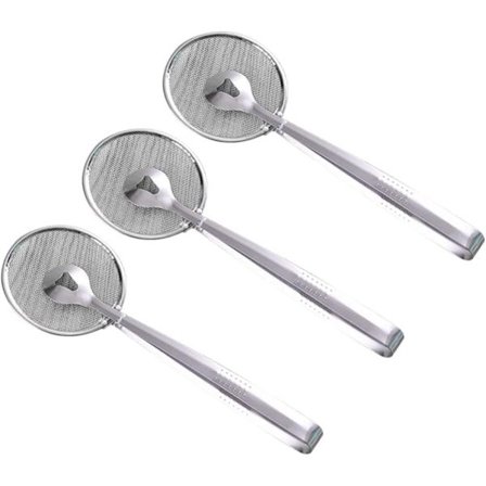 3 stk. 2-i-1 fintmasket si-tang i rustfrit stål: Alsidig oliefilterske og madklemme - Ergonomisk design, nem opbevaring, førsteklasses kvalitet