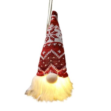 Julenisse LED lysende ornament Nisse Gonk dukke anheng juletre hengende dekorasjonD