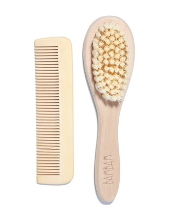 Bambam Bambam - Miljøvenlig Trækam Og Børste - Beige - ONE SIZE x 4