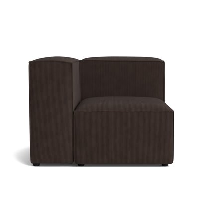 Lissabon hjørnemodul, venstrevendt - Rebel Mørkebrun - 100x100x72cm - Sofa - Holdbar modulsofa med kvalitetsstof & ramme af krydsfiner