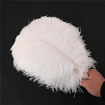 1~50 pakker 30-35 cm store strutsfjerer til håndverk, bryllup og festdekorasjoner, hvite White 1 pc