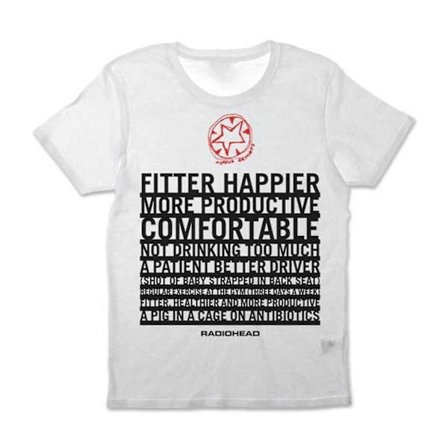 Radiohead FITTER GLADARE VIT T-SHIRT