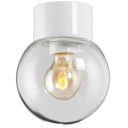 Ifö Electric Classic Glob 150 Takarmatur IP54, rak, E27, rak Vit, Belysning