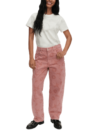 Marimekko Maridenim Barrel Unikko Jeans Dam Rosa 28/28