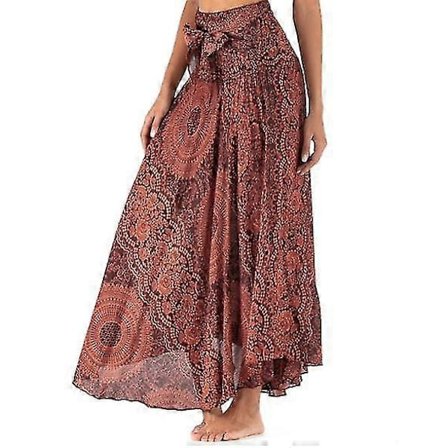 Lång Bohemisk Gypsy Boho Hippie-kjol för kvinnor (FMY)