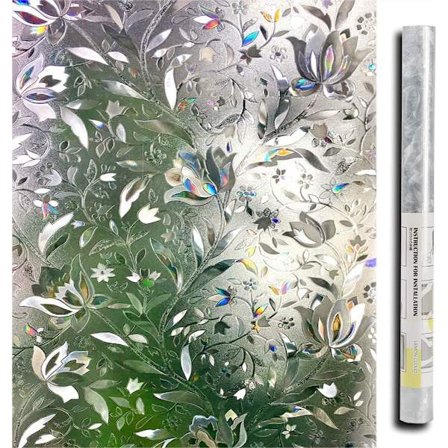 (45x400cm) 3D Fönsterfilm Elektrostatisk Film Skyddar Privatliv Anti-UV Dekorativ Anti-Peep Fönsterfilm