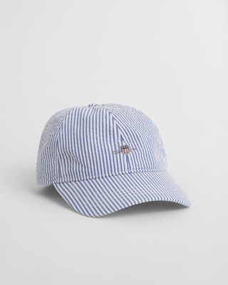GANT - Stripet seersucker caps til herre rich blue