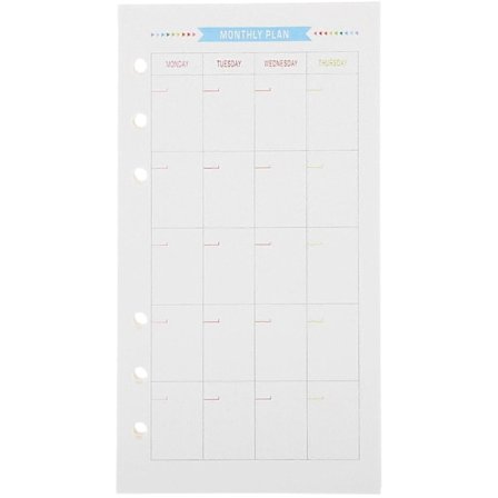 40 ark A6-storlek 6-håls papperspåfyllning för anteckningsbok, planerare, journal, dagbok