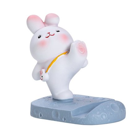 Sød kanin mobiltelefonholder tegneserie harpiks kanin telefonholder skrivebord til studenter værelse dekoration sparker