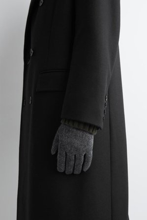 COS Men's Cashmere Lined Leather Gloves in Grey
