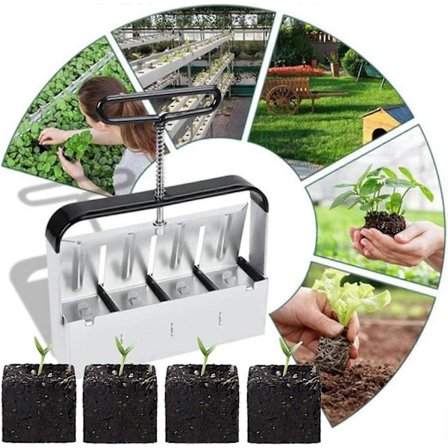 Manuel Jordblokker, 5,2 x 5,2 x 6 cm Jordpresse til Såning Manuelt Jordblokker Værktøj Manuel Jordprop Sæt Jordblokker Værktøj p