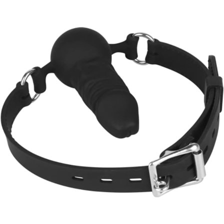 Svart Silikon-Gag med Klämma för BDSM-Lek – Justerbar Munnband för Alternativ Vuxen Nöje